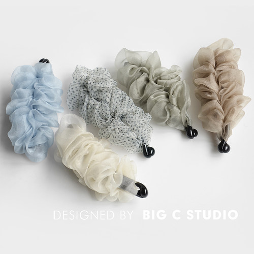 韩系超仙轻纱褶皱香蕉夹