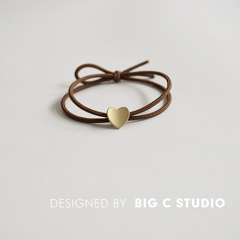 精致简约合金小熊发绳甜美爱心