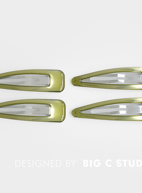 4个装~韩国同款水滴发夹复古色系滴釉简约百搭刘海侧边夹碎发BB夹