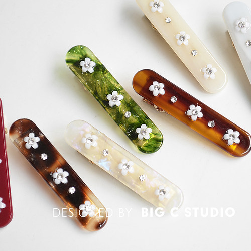 法式少女复古花朵醋酸发夹