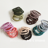 10条装 豆豆加粗发绳莫兰迪色简约日常基础扎马尾皮筋发饰发圈头绳