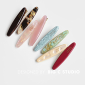 韩版 复古高级感醋酸发夹不规则纹路百搭刘海侧边夹甜美少女鸭嘴夹