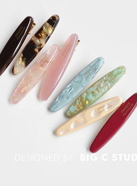 韩版复古高级感醋酸发夹不规则纹路百搭刘海侧边夹甜美少女鸭嘴夹