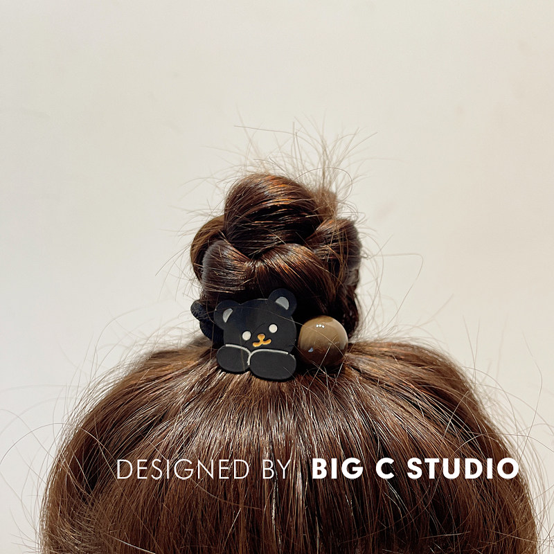 卡通风少女心小熊动物加粗发圈