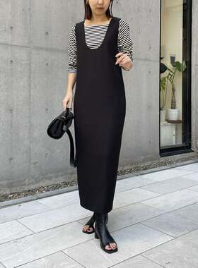 清%日单CAPR**X LE**GE纯原春夏新品百搭休闲U领直筒无袖连衣裙