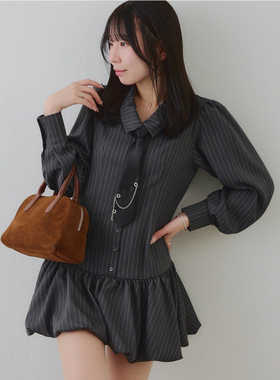 日单RM@F纯原2026春新品优雅气质复古甜美学院风衬衫连衣裙