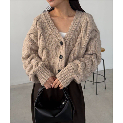 日单CAPR**X LE**GE纯原2025秋新品休闲百搭宽松针织毛衣开衫