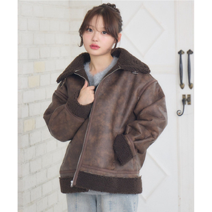 日单ems纯原2025新品 休闲百搭气质宽松pu仿皮短外套棉衣仿皮衣