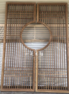 隔断遮挡月亮门折叠定做东阳木雕