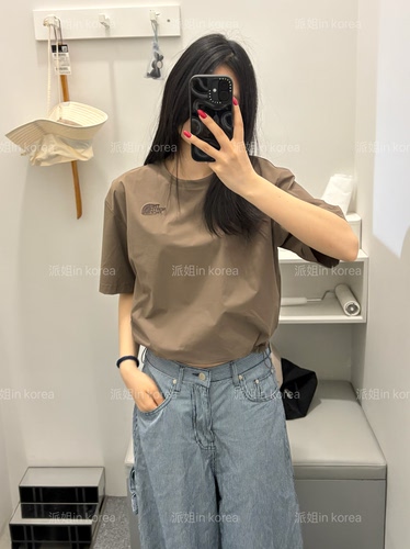 派姐inKorea北面白标26休闲简约抽绳凉感短款短袖T恤女士NT7US32