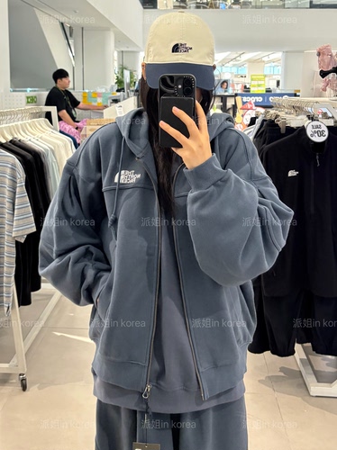 派姐inKorea北面白标26休闲百搭宽松基础卫衣外套男女NJ5JS54