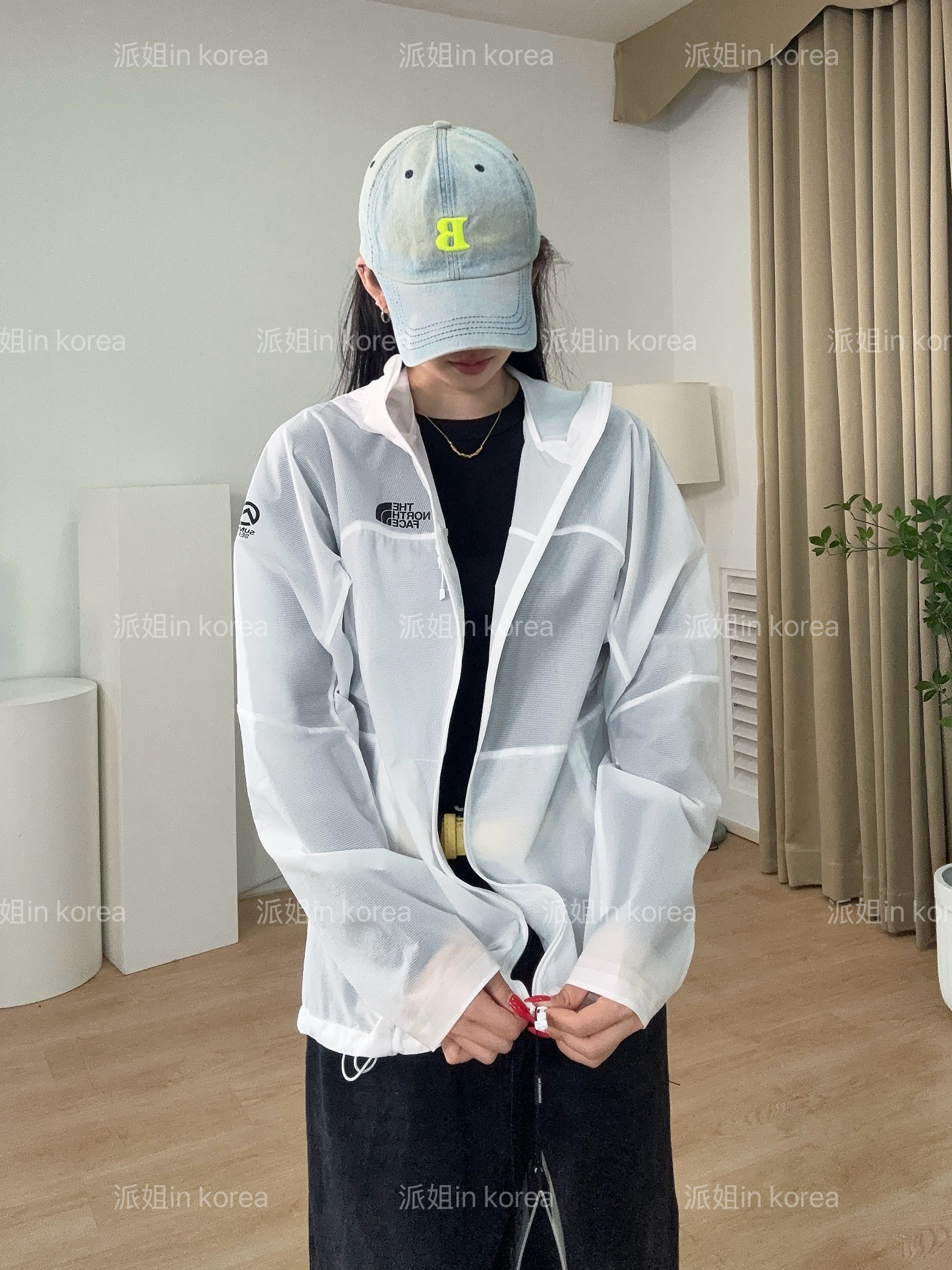 限时折扣！派姐inKorea北面普标26休闲连帽薄款外套女士NJ3LS30图片
