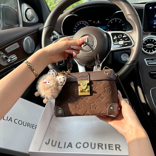 JULIA COURIER女包磨砂压纹盒子包包女2026新款潮单肩斜挎小方包