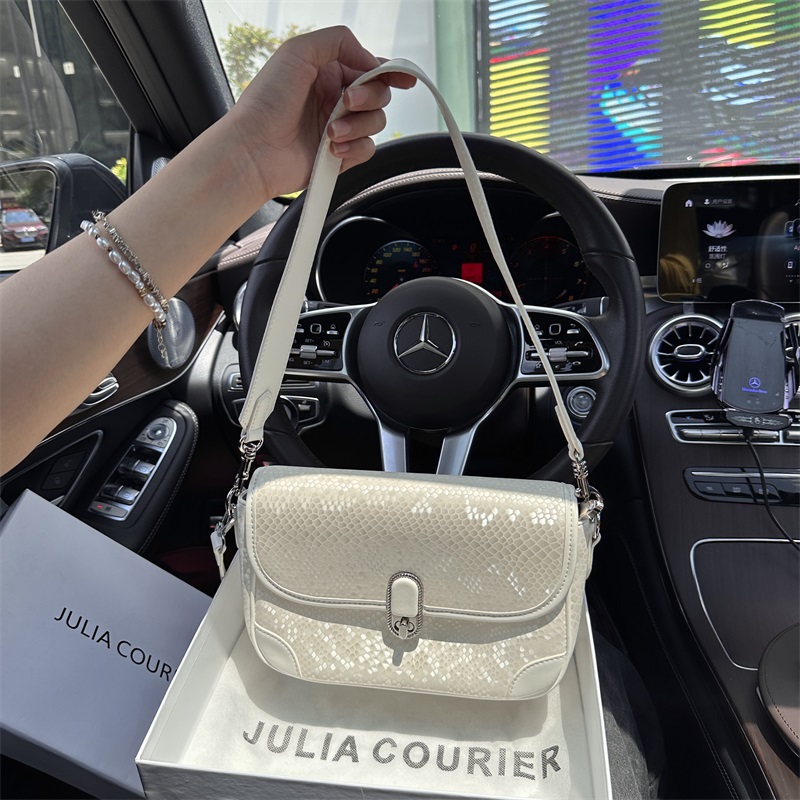 JULIACOURIER女包高级感蛇鳞纹腋下包包女2025新款单肩斜挎包通勤