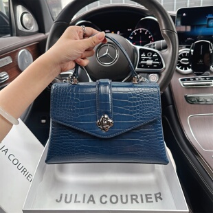 JULIA COURIER女包鳄鱼纹小方包包女2026新款单肩斜挎手提包通勤