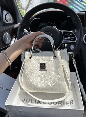 JULIA COURIER女包简约蛇鳞纹水桶包包女2026新款单肩斜挎手提包