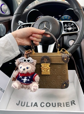 JULI COURIER女包轻奢压纹盒子包包女秋冬新款单肩斜挎手提包通勤