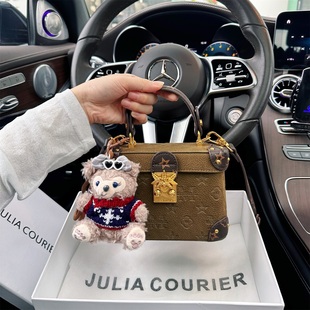 JULI 单肩斜挎手提包通勤 COURIER女包轻奢压纹盒子包包女秋冬新款