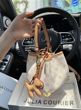 JULIA COURIER女包高级感印花水桶包包女2025新款轻奢单肩斜挎包