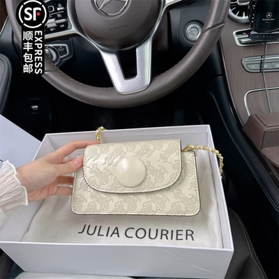 JULIA COURIER小众原创马车印花小方包包女2024新款百搭单肩斜挎