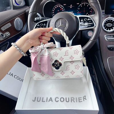 JULIA COURIER女包高级感压纹小方包2026新款单肩斜挎手提包通勤