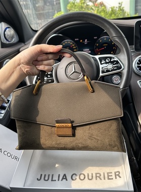 JULIA COURIER女包磨砂手提小方包包女2026新款潮复古单肩斜挎包