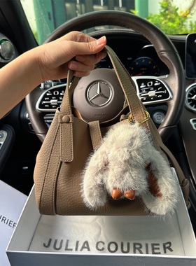 JULIA COURIER女包轻奢荔枝纹水桶包包女2026新款单肩斜挎包通勤