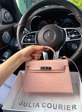 JULIA COURIER女包鳄鱼纹凯莉包包女2026新款单肩斜挎手提包通勤
