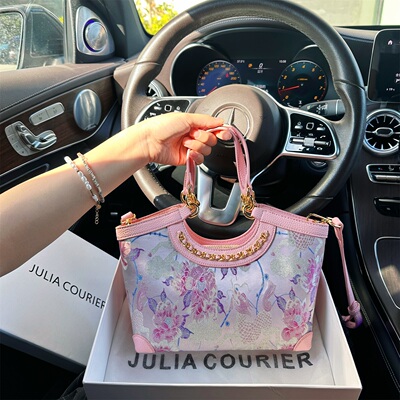 JULIACOURIER女包高级感刺绣菜篮子包包女2025新款通勤单肩斜挎包