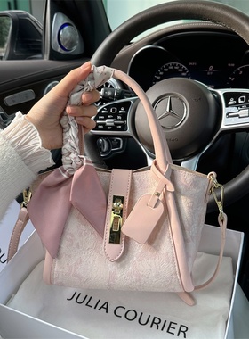 JULIA COURIER小众原创蕾丝绣花菜篮子包包女2025新款水桶包通勤