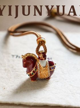 原创生日礼物新款锆石红色滴油马上有钱毛衣链轻奢感小众百搭饰品