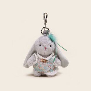 原创 wendi温蒂兔新中式穿衣4寸毛绒挂件钥匙扣古风cos小兔包挂件