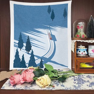 现代简约窗外风景挂布 ins学校宿舍墙面改造背景布 卧室装饰挂毯