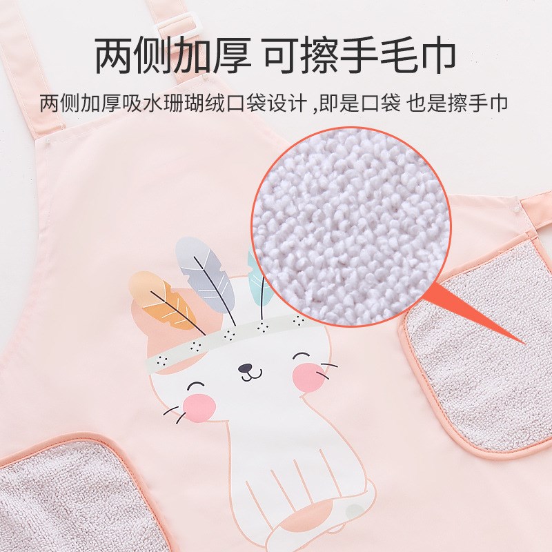 儿童罩衣男宝女宝宝春夏季防水防脏画画罩衣外穿护衣反穿围裙图片