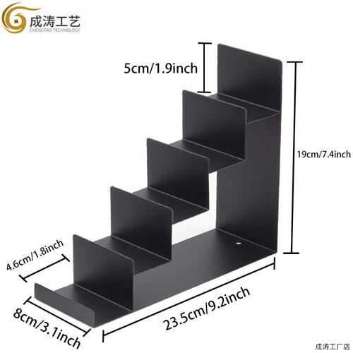 铁质落地式男女式卡包钱包四层展示陈列收纳架皮具服装店展示架