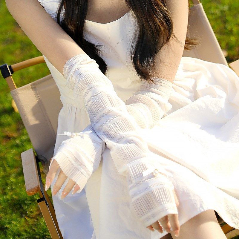 女士夏季纯色泡泡冰丝透气防晒袖套 甜美网纱户外骑行防晒手臂套,服饰配件/皮带/帽子/围巾,防晒袖套,淘宝优惠券,粉丝福利购,淘宝优惠卷
