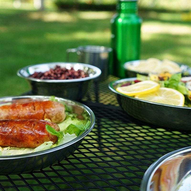 户外不锈钢餐盘子17件套装碗碟用品露营餐具进野营便携式野餐旅行,运动/瑜伽/健身/球迷用品,其他运动护具,淘宝优惠券,粉丝福利购,淘宝优惠卷