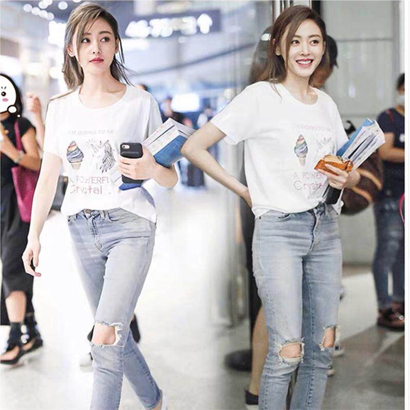 張天愛明星同款獨角獸印花短袖t恤女夏寬松韓版純棉ins超火的上衣在類目 女裝/女士精品, T恤中 - 來自Buy2taobao.com提供專業的淘寶代購服務