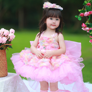 双子星童装洛丽塔女童公主裙周岁女宝礼服生日裙子花童tutu连衣裙