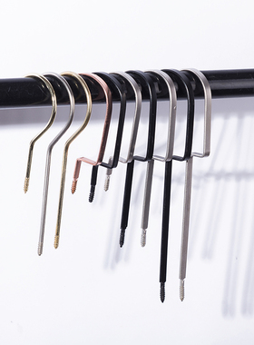 黑色圆钩金色扁钩塑料衣架加长钩实木衣架裤夹钩子服装店衣架配件