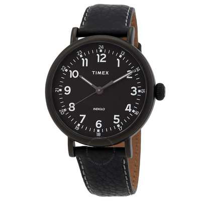 天美时Waterbury男黑色休闲手表