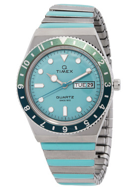 美国直邮正品Timex天美时Q系列休闲女表蓝色钢带手表TW2W87800VQ
