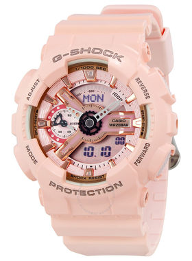 Casio卡西欧G-Shock粉红双显女表