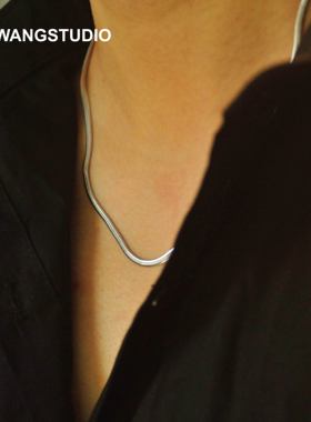 追月纯银925蛇链男女电镀项链