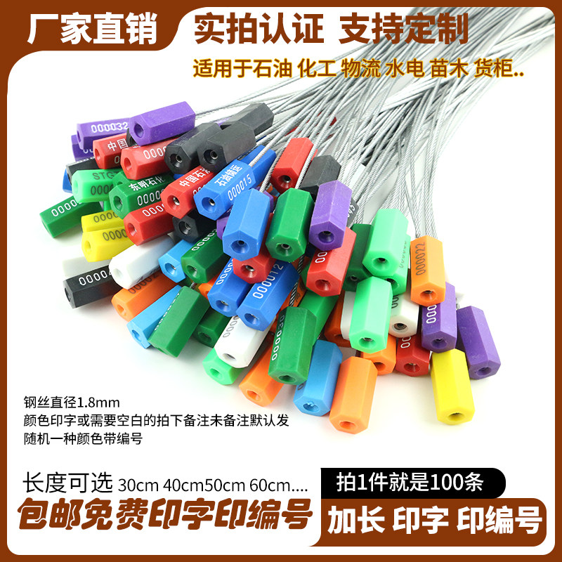 一次性钢丝铅封抽紧防盗封签扎带