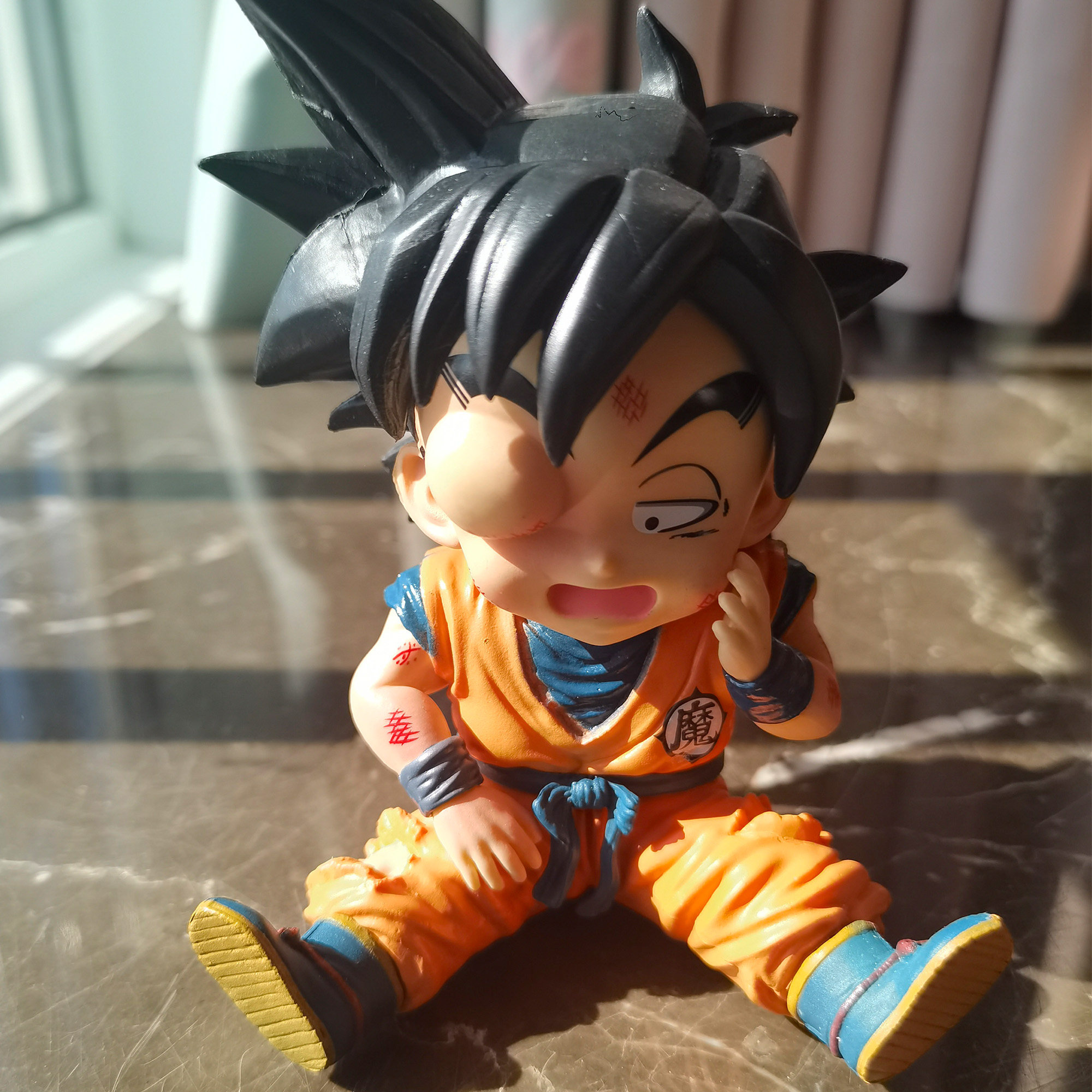 动漫周边龙珠童年挨揍小悟饭现货手办坐姿小悟空动漫模型车载摆件