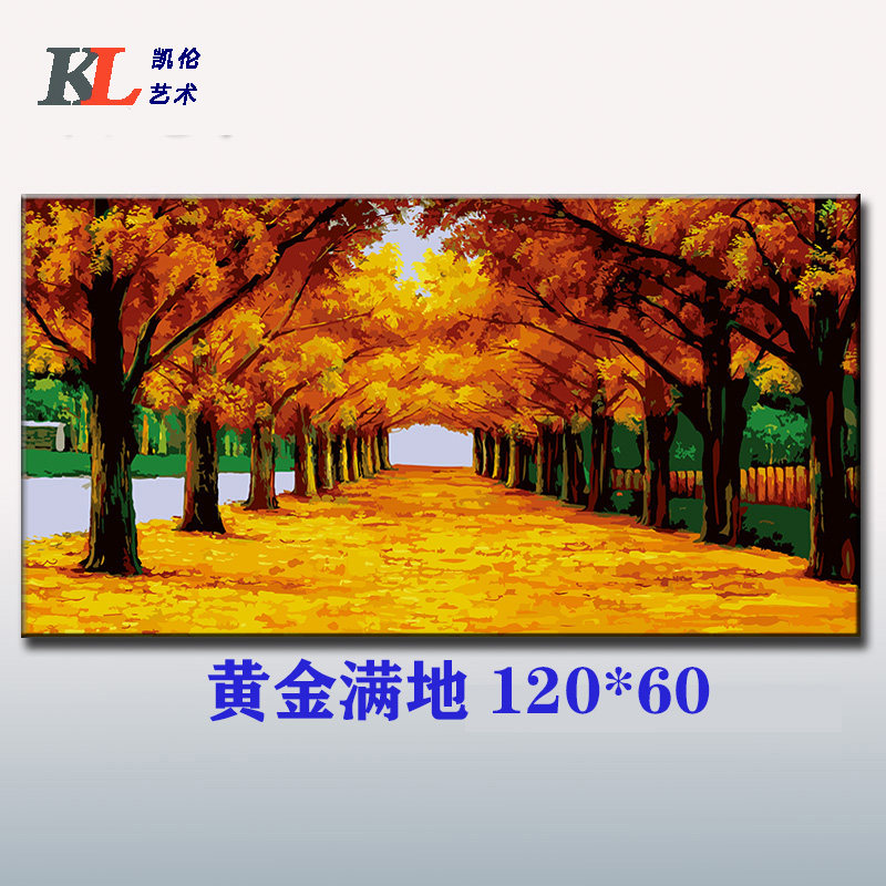 diy数字油画黄金满地田园装饰画