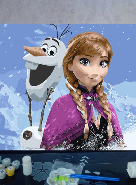 DIY数字油画冰雪奇缘艾莎安娜