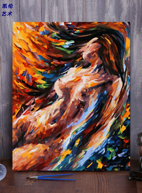 diy抽象风人体花卉工作室装饰画