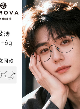 施洛华羽感超轻6g多边形钛架纤薄复古文艺男女防蓝光眼镜框SP1326